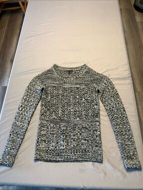 t/o Black & White Marled Crewneck Sweater